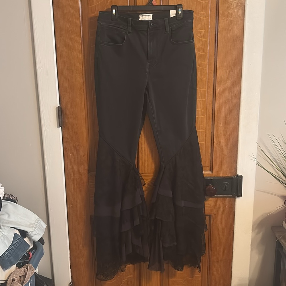 We The Free Free People Mystique Lace Flare Jeans, NWT, Black, 31 - Picture 3 of 7